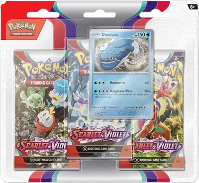 Scarlet & Violet 3 Pack Blister [Dondozo] — édition anglaise