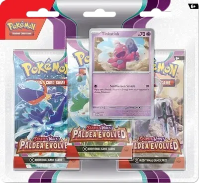 Pokémon — Paldea Evolved 3 Pack Blister [Tinkatink] — Anglais