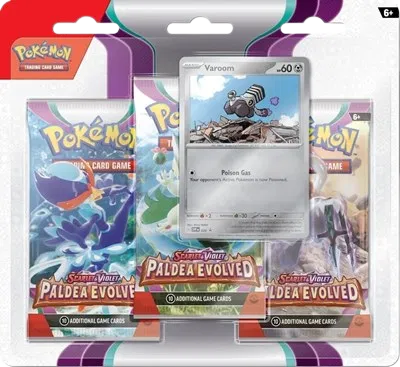 Pokémon — Paldea Evolved 3 Pack Blister [Varoom] — Anglais