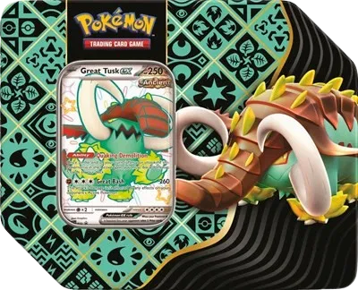Paldean Fates Tin [Great Tusk ex] — édition anglaise
