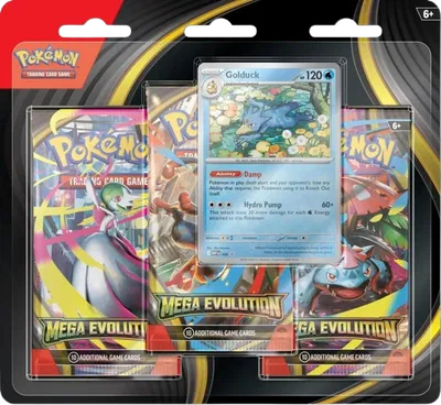 Pokémon — Mega Evolution 3 Pack Blister [Golduck] — Anglais