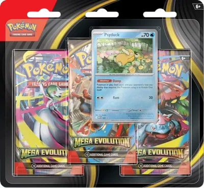 Mega Evolution 3 Pack Blister [Psyduck] — édition anglaise