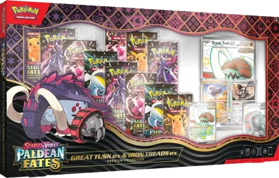 Pokémon — Paldean Fates Great Tusk ex & Iron Treads ex Premium Collection — Anglais