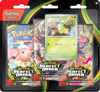 Pokémon — Perfect Order 3 Pack Blister [Chikorita] — Anglais