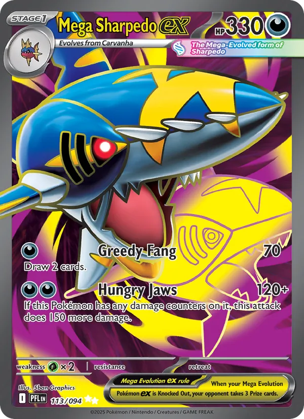 Mega Sharpedo ex 113/94 — Phantasmal Flames