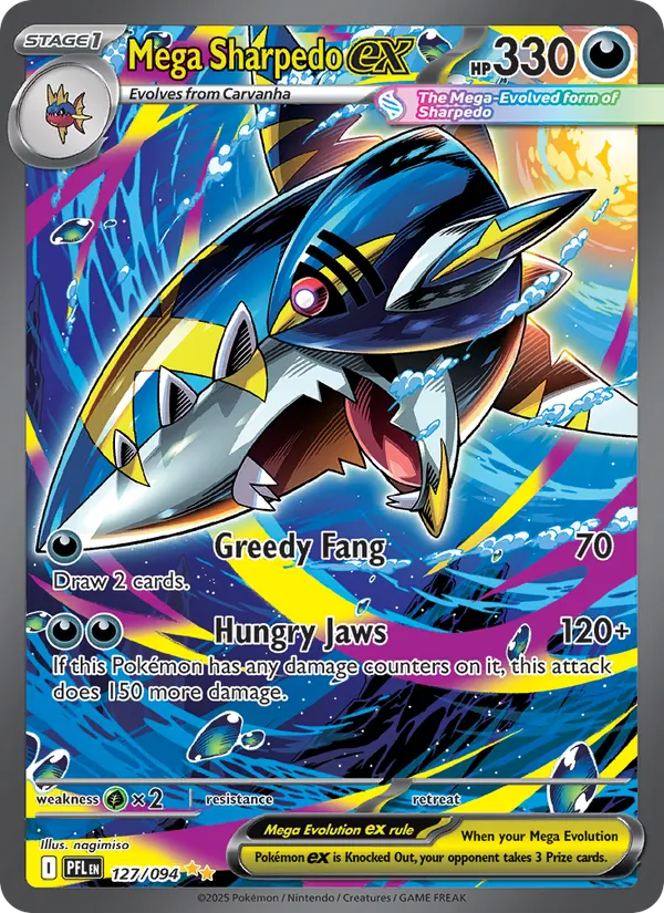 Mega Sharpedo ex 127/94 — Phantasmal Flames