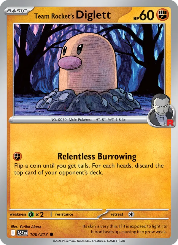 Team Rocket's Diglett 100/217 — Ascended Heroes