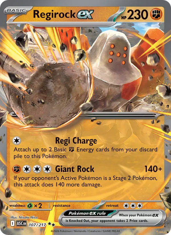 Regirock ex 107/217 — Ascended Heroes