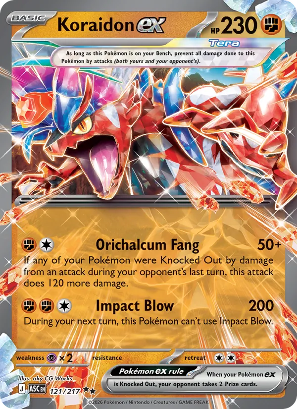 Koraidon ex 121/217 — Ascended Heroes