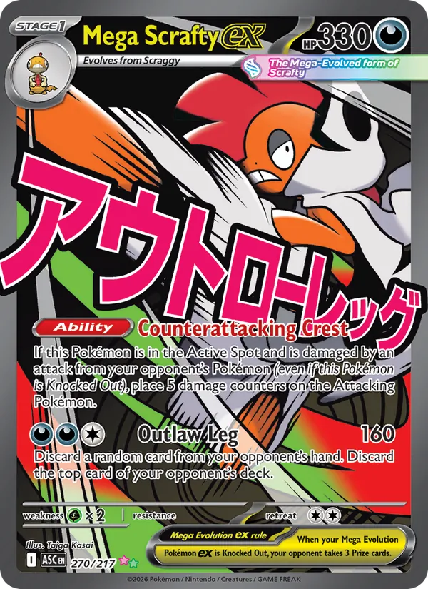 Mega Scrafty ex 270/217 — Ascended Heroes