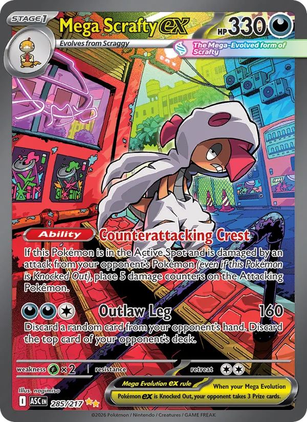 Mega Scrafty ex 285/217 — Ascended Heroes