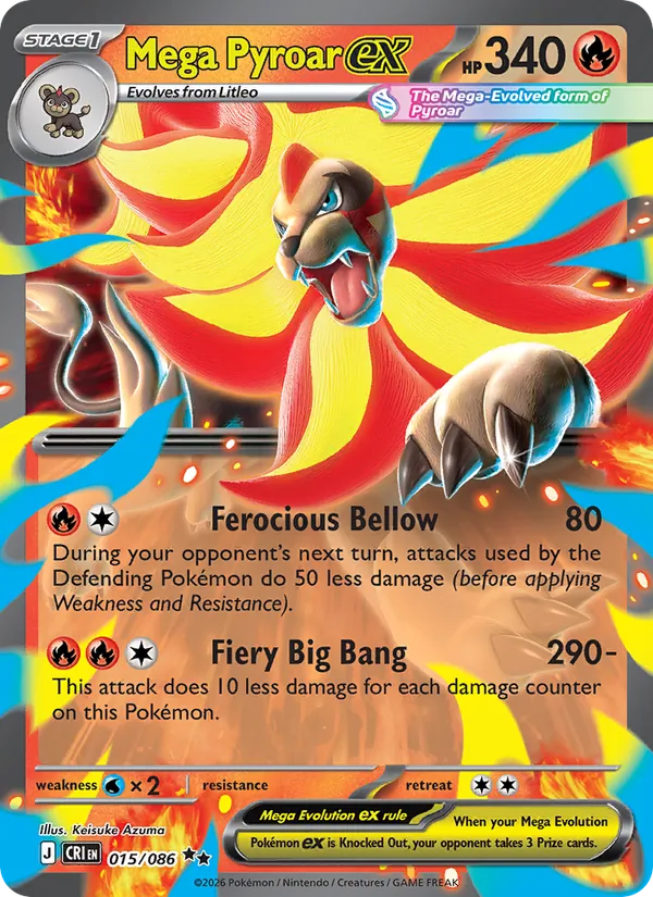 Mega Pyroar ex 015/86 — Chaos Rising