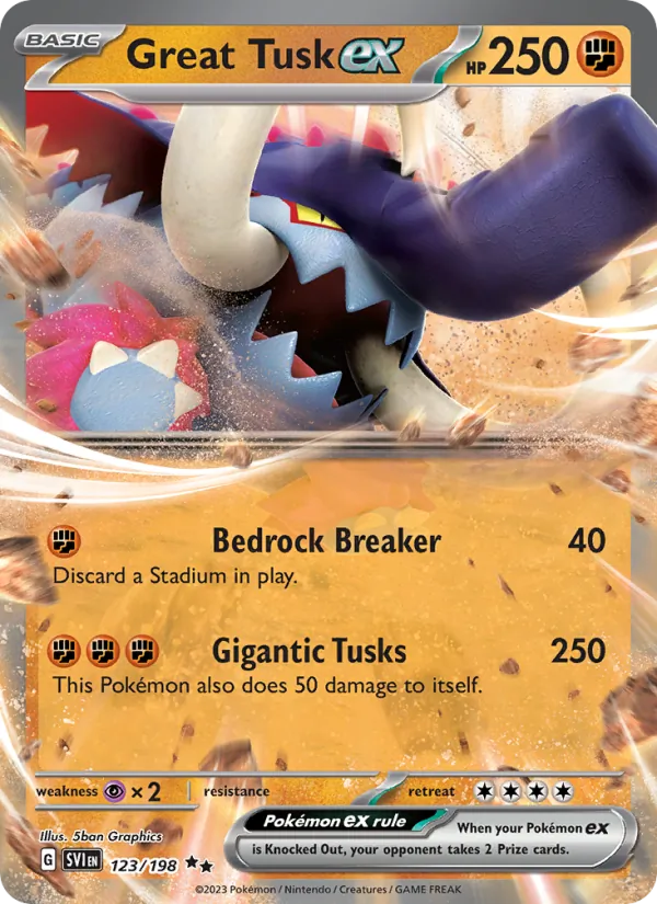 Great Tusk ex 123/198 — Scarlet & Violet