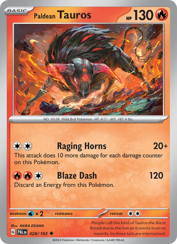 Paldean Tauros 028/193 — Paldea Evolved