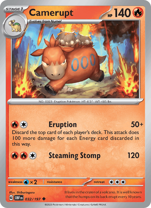 Camerupt 032/197 — Obsidian Flames