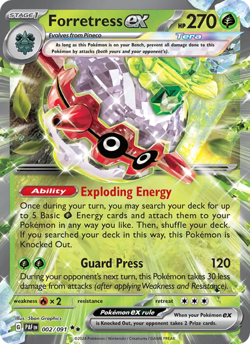 Forretress ex 002/91 — Paldean Fates