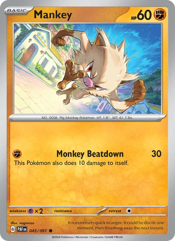 Mankey 045/91 — Paldean Fates