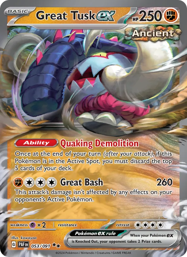 Great Tusk ex 053/91 — Paldean Fates