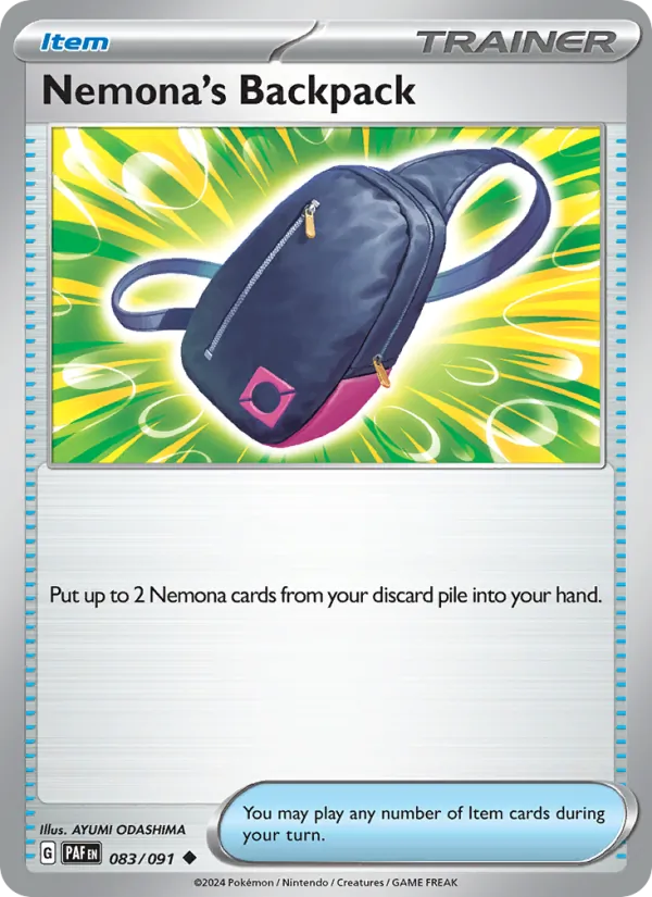 Nemona's Backpack 083/91 — Paldean Fates