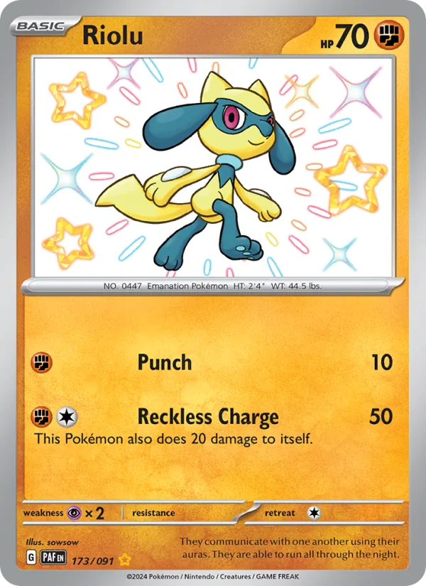 Riolu 173/91 — Paldean Fates