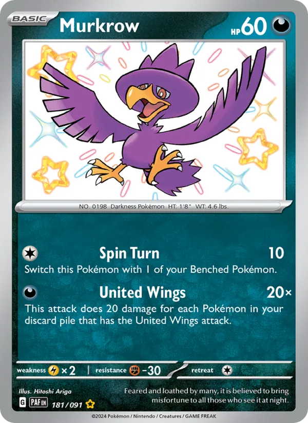 Murkrow 181/91 — Paldean Fates