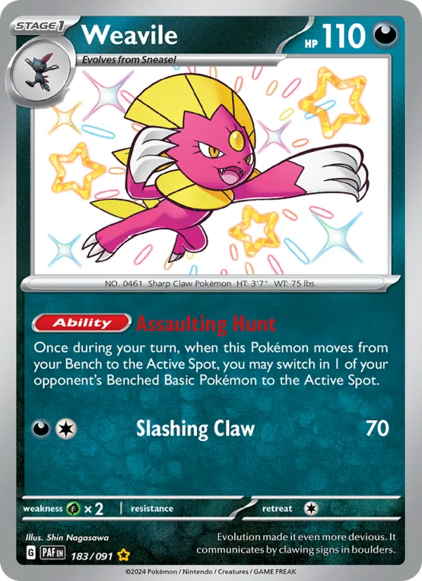 Weavile 183/91 — Paldean Fates