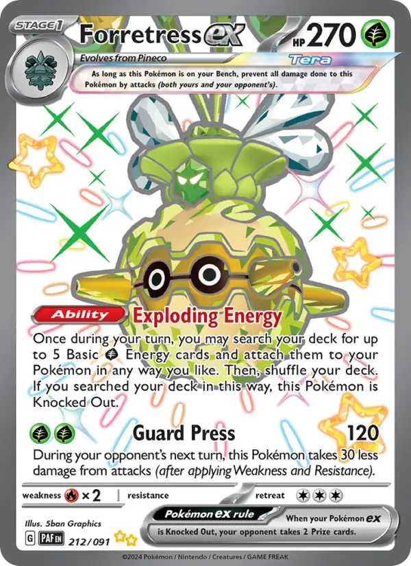 Forretress ex 212/91 — Paldean Fates