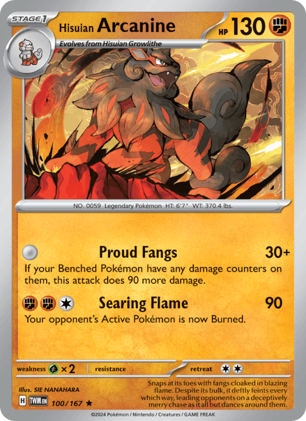 Hisuian Arcanine 100/167 — Twilight Masquerade