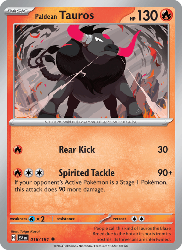 Paldean Tauros 018/191 — Surging Sparks