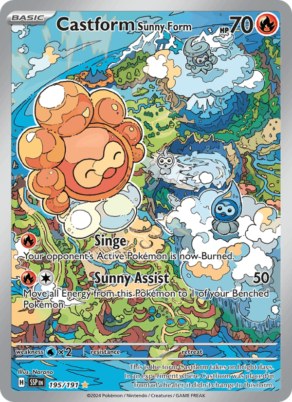 195/191 — Castform Sunny Form — Surging Sparks