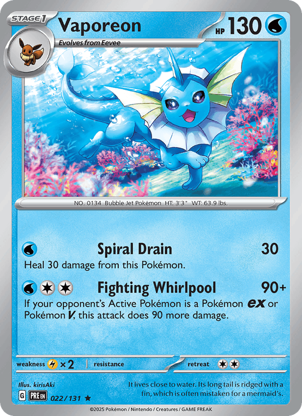 Vaporeon 022/131 — Prismatic Evolutions