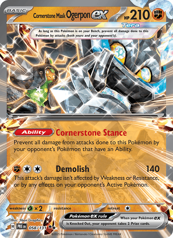 Cornerstone Mask Ogerpon ex 058/131 — Prismatic Evolutions