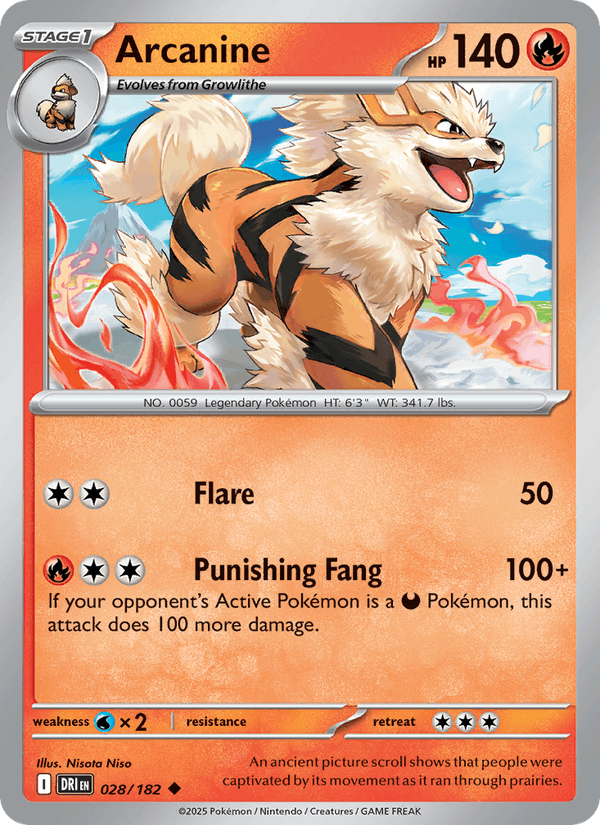 028/182 — Arcanine — Destined Rivals