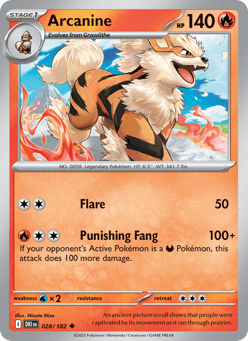 028/182 — Arcanine — Destined Rivals