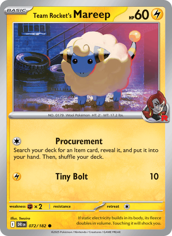 072/182 — Team Rocket's Mareep — Destined Rivals