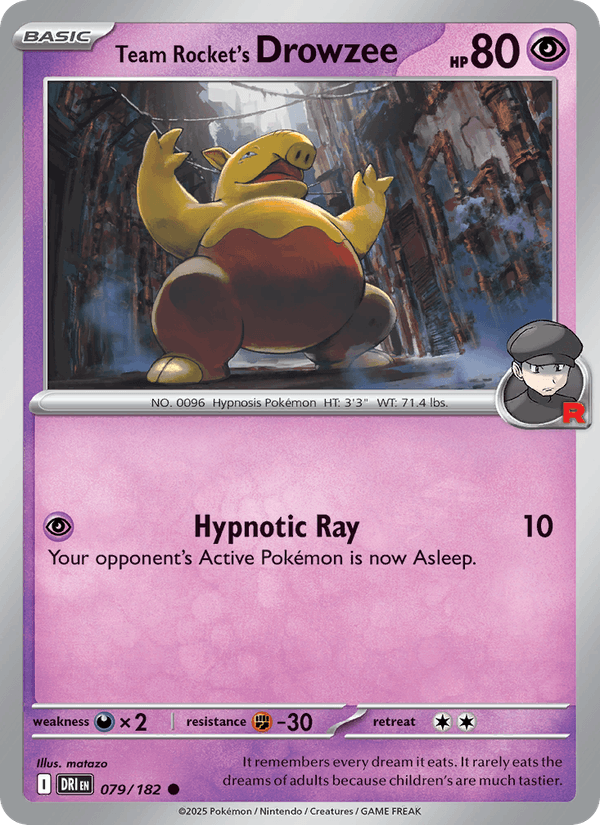 079/182 — Team Rocket's Drowzee — Destined Rivals