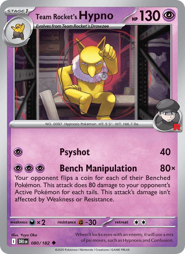 080/182 — Team Rocket's Hypno — Destined Rivals