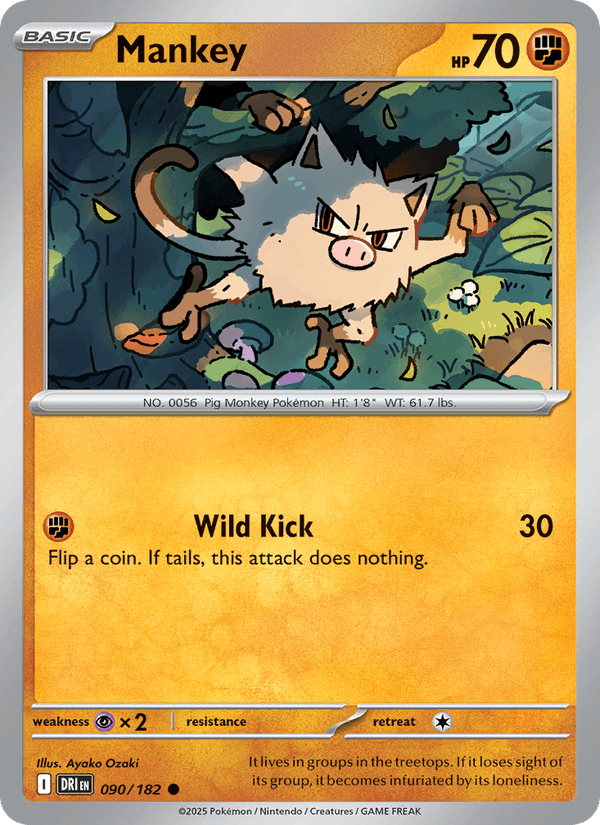 090/182 — Mankey — Destined Rivals