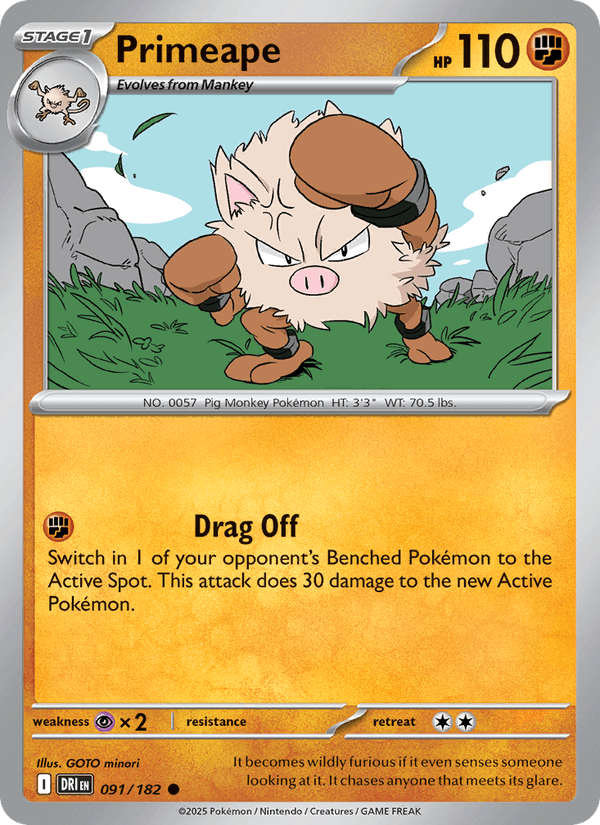 091/182 — Primeape — Destined Rivals