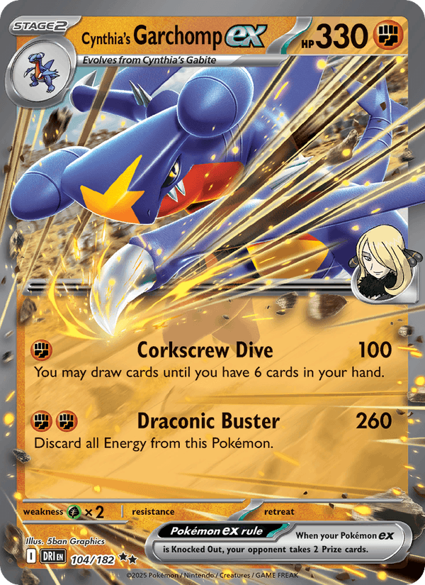 104/182 — Cynthia's Garchomp ex — Destined Rivals