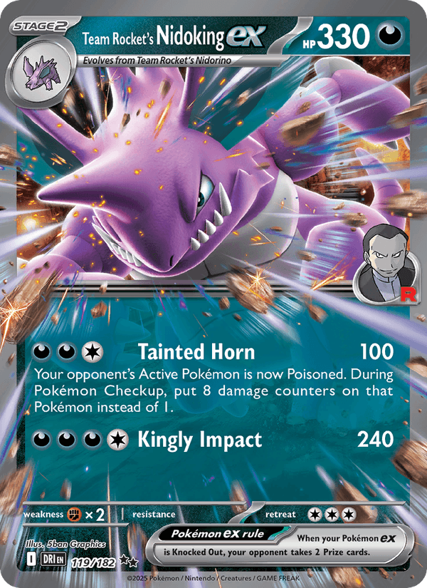 119/182 — Team Rocket's Nidoking ex — Destined Rivals