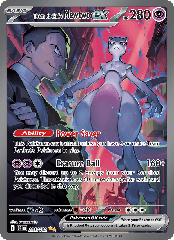 231/182 — Team Rocket's Mewtwo ex — Destined Rivals